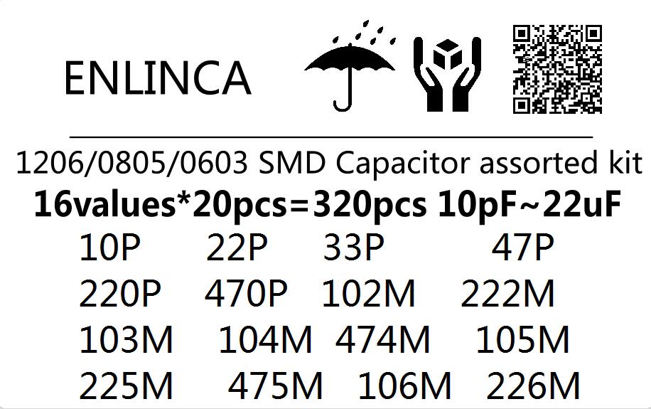 smd capacitor 16values