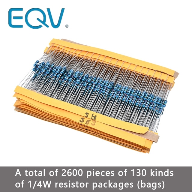 1ohm-3M ohm Metal Film Resistor set 1/4W 1% electronic resistors assortment kit 130 Values*20pcs resistance pack DIY lovers