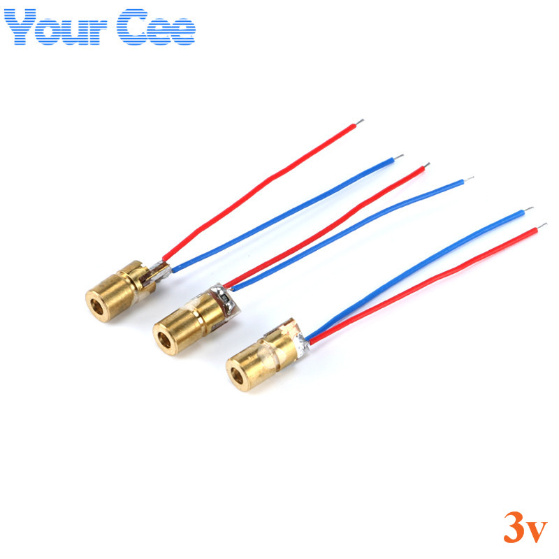 650nm 6mm 3V 5mW  Laser Dot Diode Module Red Copper Head (1)