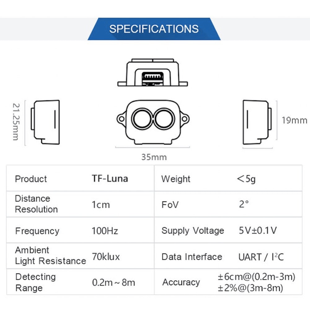 TF-Luna Range Finder Sensor tfmini  (2)